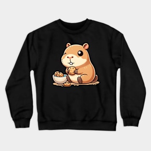 Japanese Art Pastry Foodie Cookie Cute Capybara Crewneck Sweatshirt